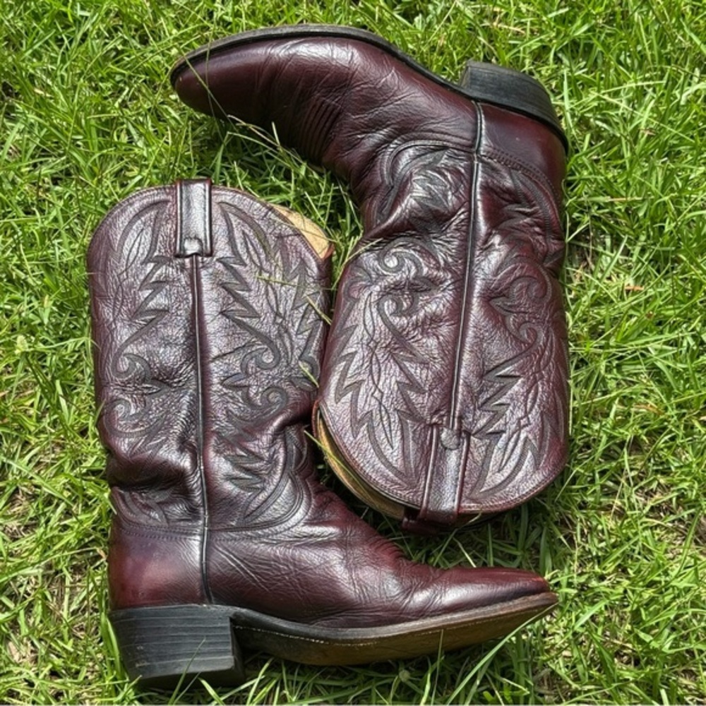 DAN POST 9 1/2 D MILWAUKEE BLACK CHERRY COWBOY WESTERN BOOTS